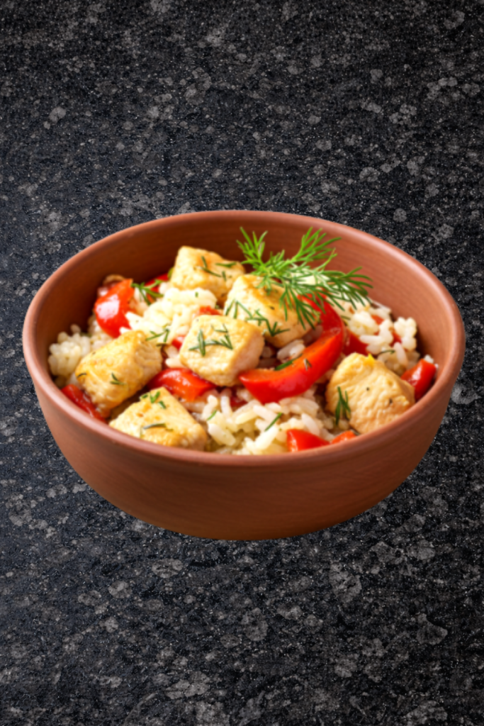 Chicken Stew with Bell Pepper and Rice