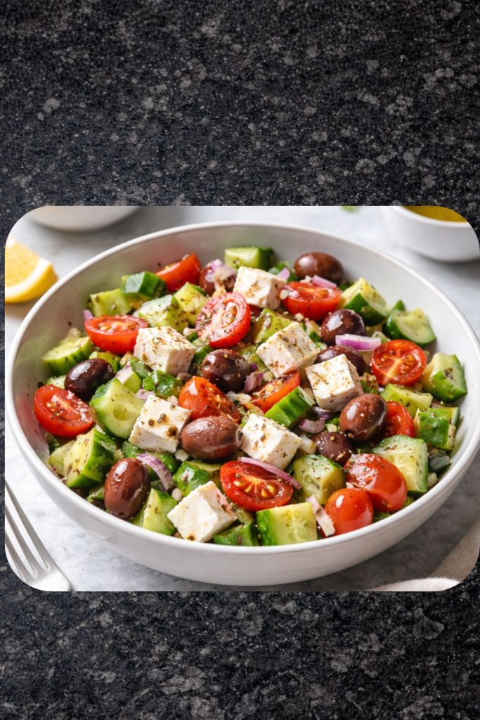 Healthy Greek Salad with Olive Oil