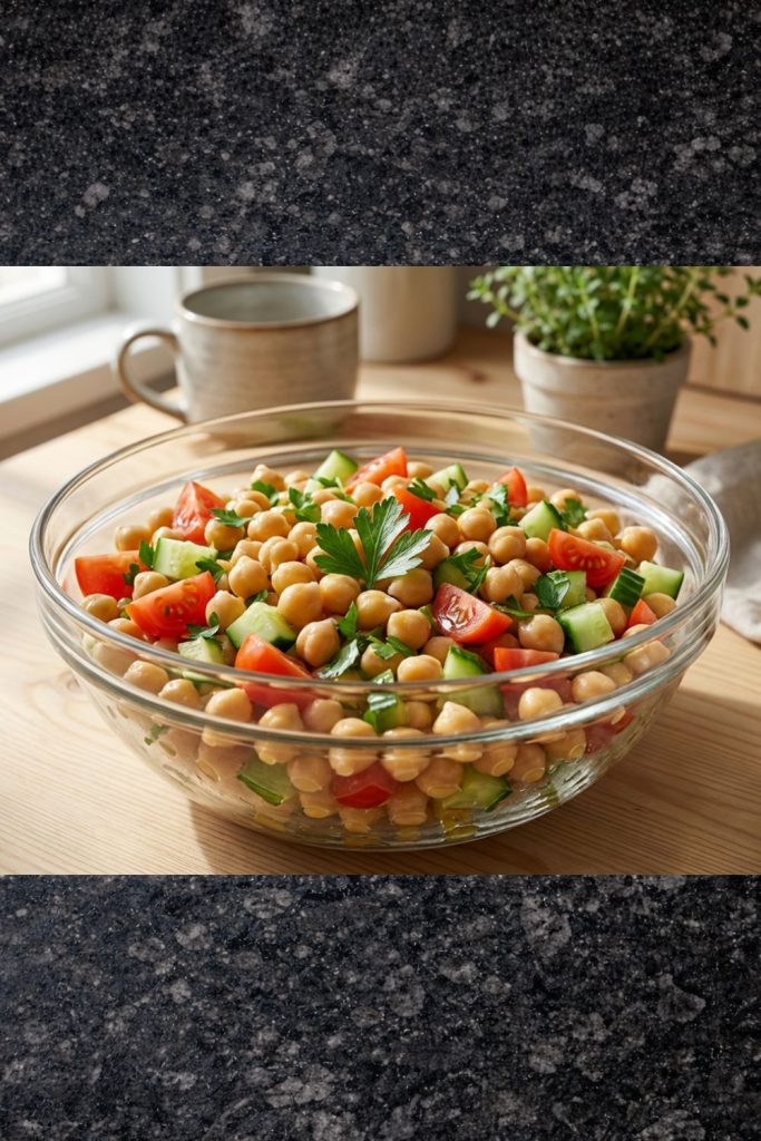 Healthy Mediterranean Salad with Chickpea